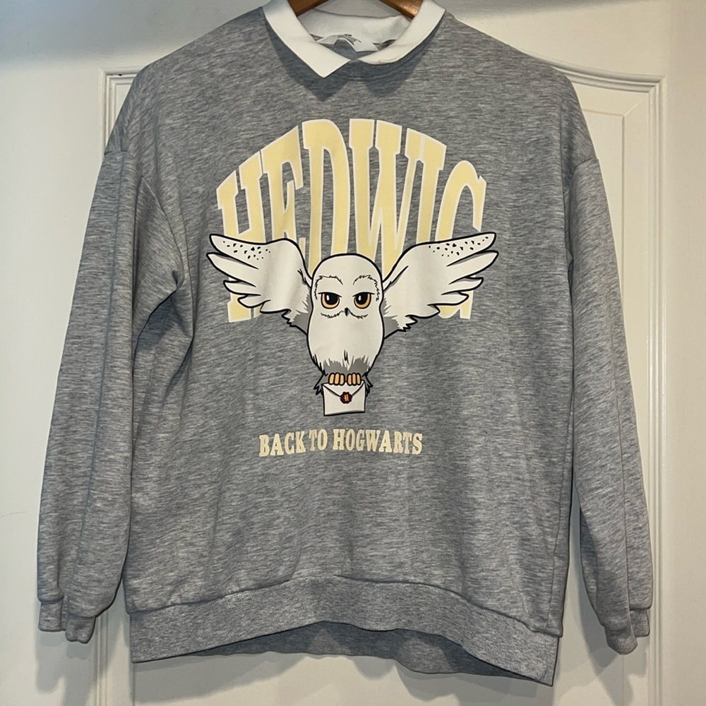 Cottagecore Harry Potter Themed Collared Sweatshirt